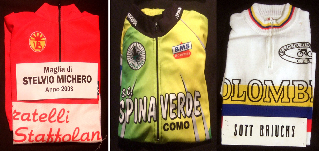 maglie donate al Santuario della Madonna del Ghisallo